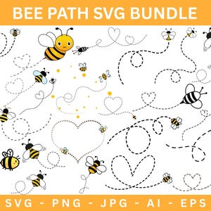 Bee path SVG bundle, Bee Cut Files,digital clipart, Queen Bee Svg,Files for cutting machines,Digital File,Instant Download.