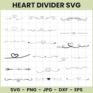 Heart Text Dividers SVG | Wedding Text Dividers SVG | Heart Border Svg | Heart Wreath Svg | Heart Svg | Doodle Heart Svg | Cricut | Clipart