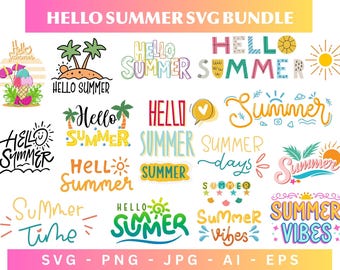 夏の SVG バンドル、昇華デザイン（即時ダウンロード）