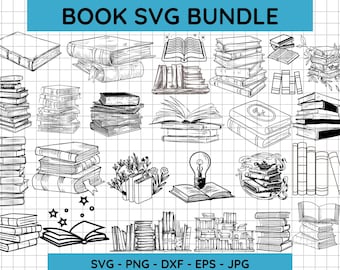 Floral Books SVG: Boho Stacked Books Clipart (digital Download) - Etsy