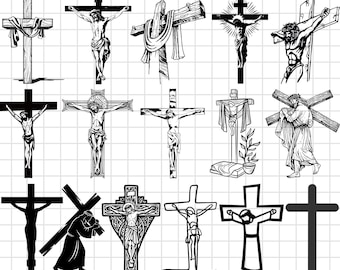 Cross SVG Bundle: Grunge, Jesus, & Faith Styles (Digital Download)