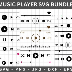 Music Player Svg Bundle,Audio Control Buttons Svg,Play Buttons Svg,Spotify Svg,Song Album Design Plaque Svg,Png Cut File,Digital Download