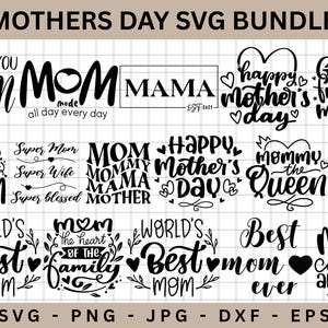 Mothers Day SVG Bundle,Mama svg,Cute mom svg bundle,Mom of boys girl svg,blessed mama svg,Mom quotes svg,Cricut svg,Happy Mother&#39;s Day Vol 1
