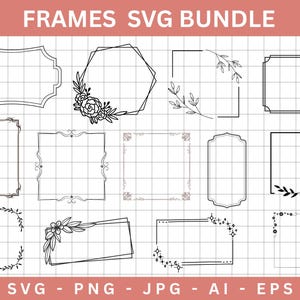 Rectangle Frame Svg Bundle,Frame Clipart,Cut For Cricut,Silhouette,Geometric Svg Png, Commercial Use,Digital File,Instant Download.