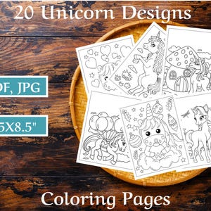 Unicorn Coloring Book Pages for Kids,Unicorn Coloring Pages,Fun & Educational Activity,Kids Coloring Pages,Coloring Pages,Instant Download