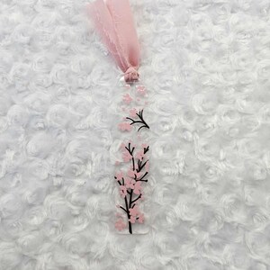 Cherry Blossoms Acrylic Bookmark, Gift, Book Lover Gift, Aesthetic Bookmark, Aesthetic Gift, Page Marker, Book Junkie, Flowers, Beautiful