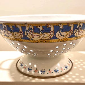 Coador de cozinha vintage Blue Geese Country