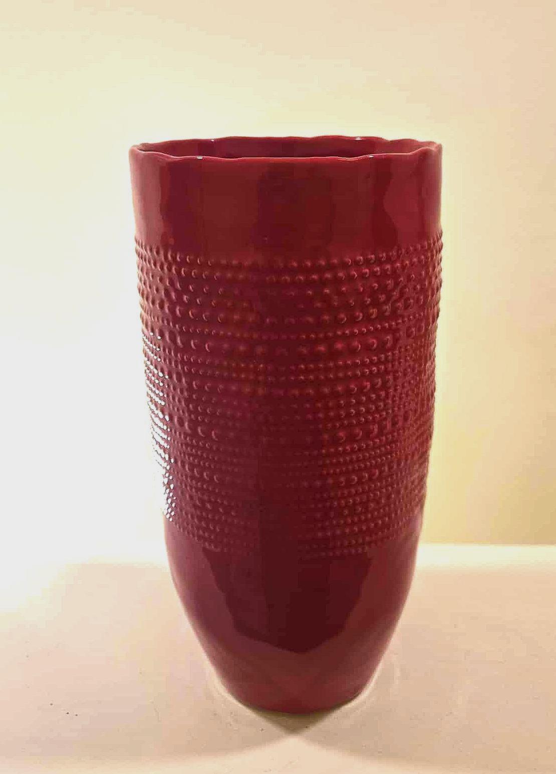 Ceramic vase burgundy vintage - Etsy 日本