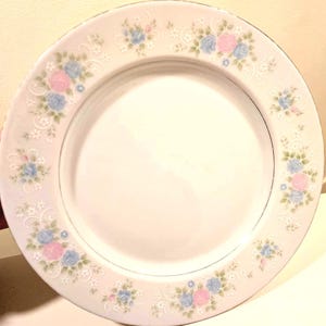 Vintage China Garden Prestige Floral Plate - England Bone China with platinum Trim