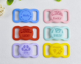 AirTag Dog Collar Holder,Custom AirTag Case,Slide on Dog Name Tag,Dog Collar Air Tag Case,Engraved Silicone AirTag holder,Animal Collar Tag