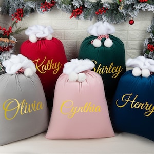 Personalized Santa Sack, Santa Gift Bag, Christmas bag, Holiday Gift Bag, Christmas Bag with Name, Large Santa Sack,Gift for Kids