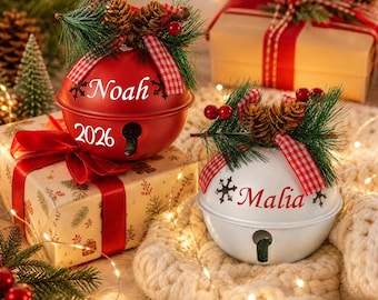 Personalized Name Jingle Bell Ornament, Custom 2026 Christmas Tree Bauble, Xmas Family Decor Gift