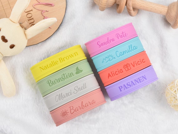 Engraved Silicone Bottle Label for Baby,Personalized Baby Shower Gift for Her,Custom Water Bottle Band,Sippy Cup Label,Daycare Name Label