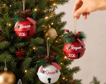 2026 Custom Christmas Jingle Bell Gift, Personalized Name Bell Ornament, Gift for Family & Kids, Merry Christmas