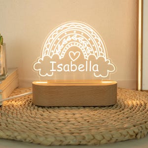 Kids Personalized Acrylic Night Light Dinosaur for Kids, Perfect Birthday Gift for Girls or Boys, Custom Name Kids Bedroom Decor