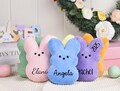 Personalized Bunny Peeps, Easter Peep Bunny Plushies,Stuffed Peep Rabbit for Easter Baskets,Crocheted Bunny Toy, Easter Gift for Kids