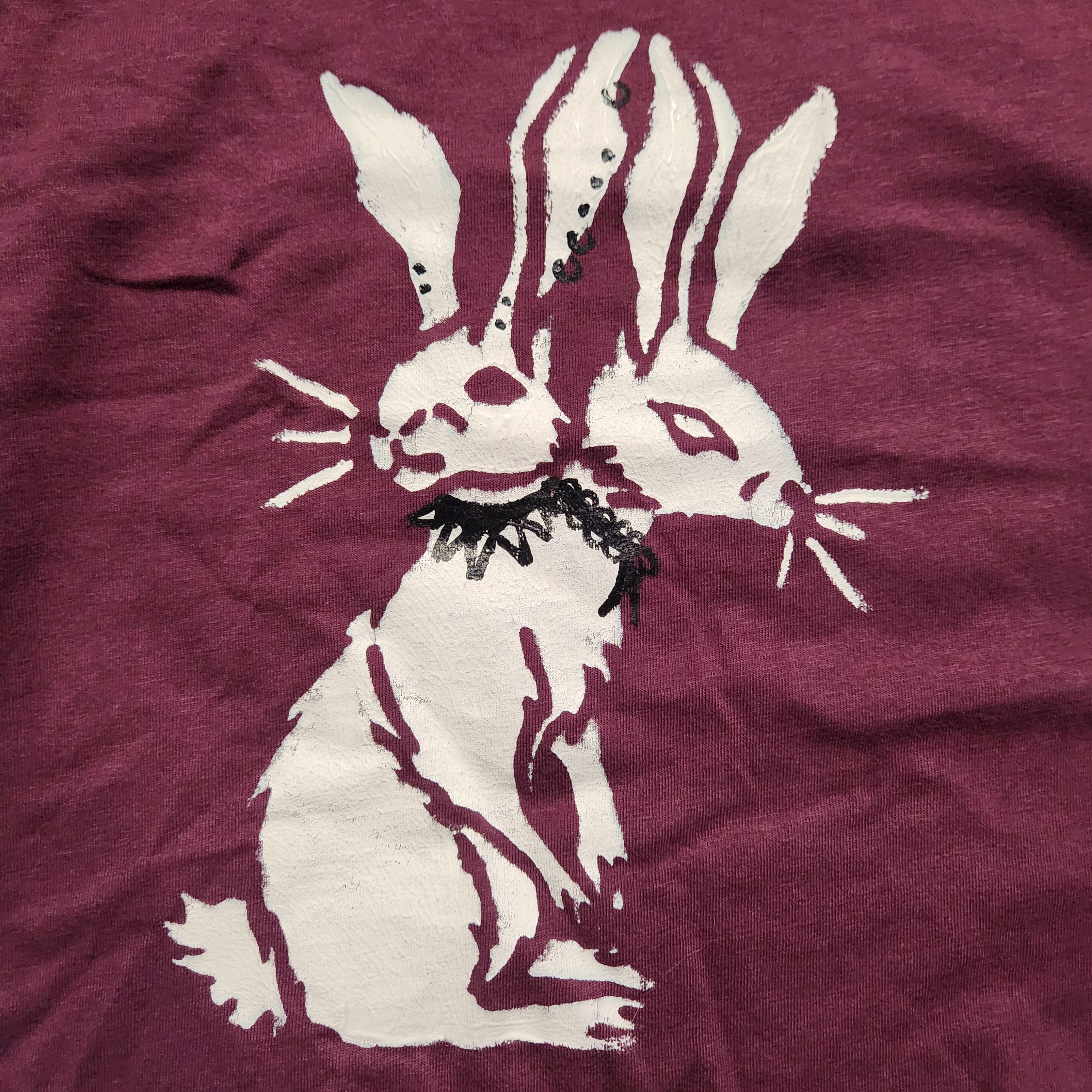 Two Headed White Rabbit Shirts, Screen Printed, Gemini, Punk and ...