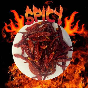 Spicy CHILI PEPER / Organic dried chili / Authentic Spice for Southeast Asian Cuisine / tom yam paste  / Herbal