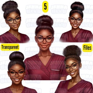 Krankenschwester Praktizierende PNG, Schwarze Frau PN, Burgundy Scrubs PNG, Kardiologen Scrubs, Cardiac Sonographer Scrubs, digitaler Download