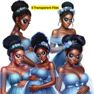 Vestido de tule azul com tranças para mulher negra | Vestido de tule para gestante | Ensaio fotográfico para chá de bebê | Linda mulher negra em vestido de tule para gestante