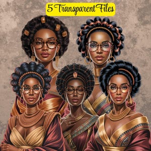 Modern Black Nefertiti Digital Art Print | African Queen Wall Decor | Afrocentric Royal Portrait of African American Woman