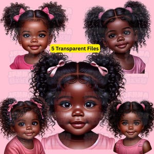 Adorable bébé noir PNG | Clipart bébé mignon mélanine | Art numérique de bébé afro-américain | Sublimation de bébé afro | Conception de baby shower