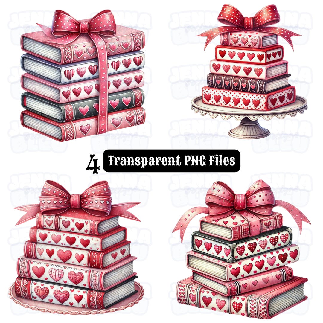 Valentine's Day Book Gift PNG, Valentine’s Day Decor for Readers,