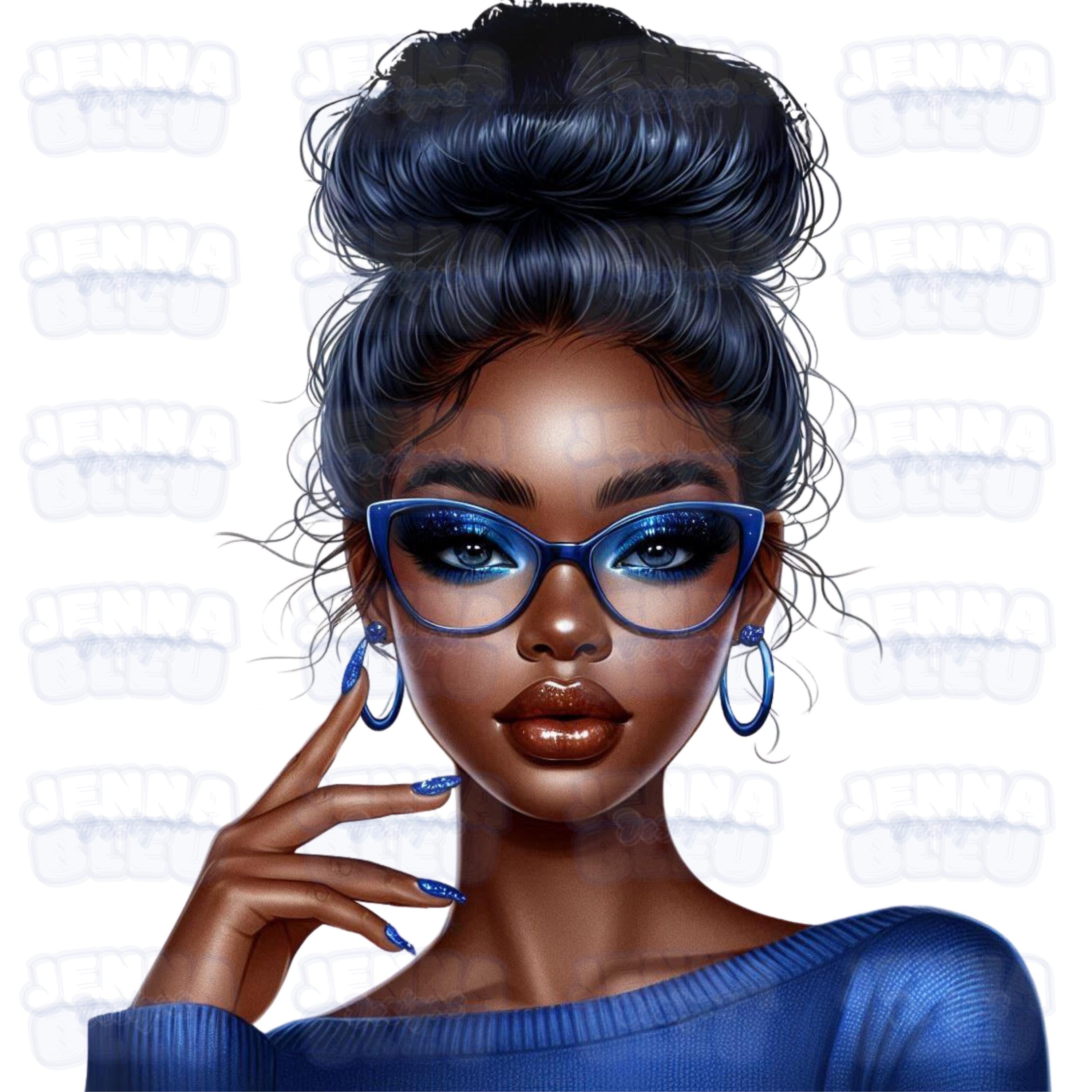 Afrocentric Black Woman Illustration, Stylish Clip Art (PNG) - Etsy