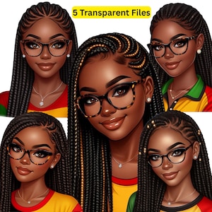 Afro-Amerikaans meisje met tribale vlechten| Tribal vlechten zwart meisje png | Prachtige melanine tiener en universiteitskoningin | Tienermeisje