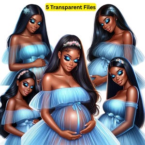 Ensaio fotográfico de chá de bebê | Linda mulher negra em vestido de tule azul para gestantes | | Vestido de tule para gestantes | Vestido de tule para gestantes | Vestido de tule para gestantes negras com cabelos longos