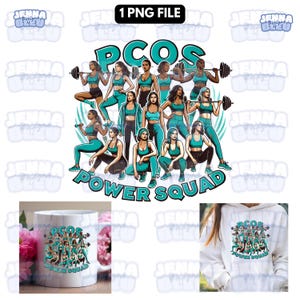 PCOS パワー スクワッド クリップアート | PCOS 啓発 png | PCOS 啓発 png | PCOS 支持者 png | PCOS とともに生きる png | PCOS ライフ png | PCOS リボン