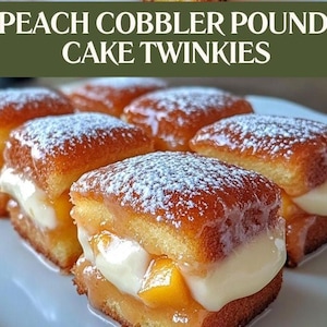Homemade Peach Cobbler Pound Cake Twinkies Recipe | Unique Dessert Idea | Download.