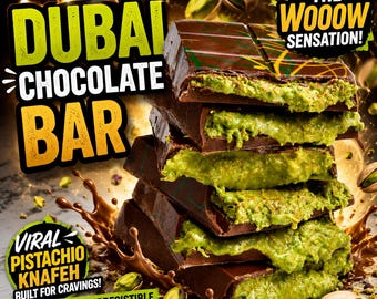 Luksusowa tabliczka czekolady z Dubaju | Dekadencka formuła bliskowschodniego przysmaku.