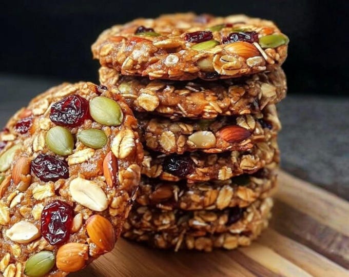 Healthy Nut & Seed Energy Cookies | Gluten-Free Snack | Natural Protein Bites | Clean Eating Power Cookies | Vegan Option| Download.