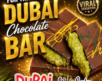 Authentic Dubai chocolate Fix Dessert Chocolatier, set of 2 bars