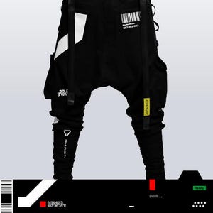 Cyberpunk Cargo Trousers Multiple Techwear Men pants, Jogger Pants Tactical Pants