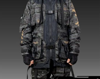 Techwear Cyberpunk Parka: Tactical Waterproof Jacket