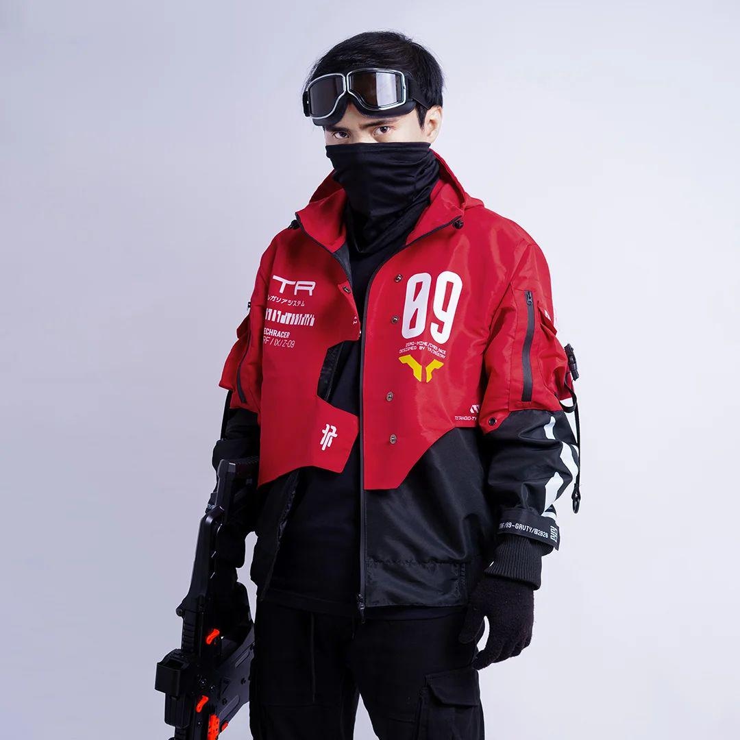 Techwear Jacket: Cyberpunk Varsity Jacket With Removable