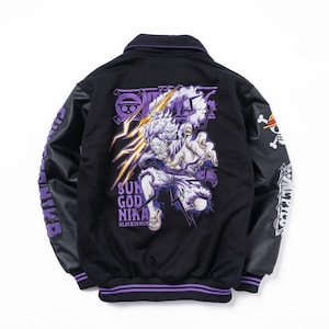 Edición limitada, chaqueta bomber negra, chaqueta bomber de anime, chaqueta de dibujos animados, chaqueta universitaria, Sukajan, japonesa, chaqueta para hombre y mujer