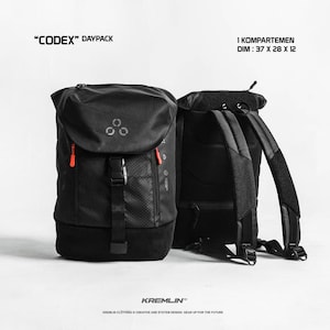 KRMLN Techwear Backpack Tactical Double Strap Sling Waist Bag, Laptop Sleeve