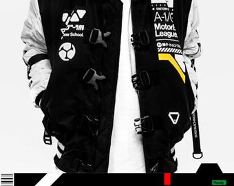 Techwear Cyberpunk Jacket: Armored Varsity Bomber - G2 Version