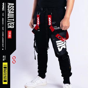 Pantalones cargo Techwear: pantalones deportivos tácticos para hombre con bolsillos