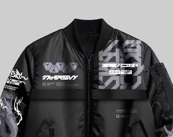 Techwear Cyberpunk Jacket: Tactical Varsity Bomber - Etsy