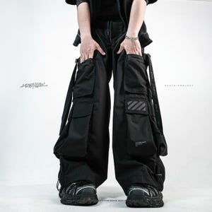 Pantalones cargo Techwear: joggers ripstop para hombre con detalle bordado