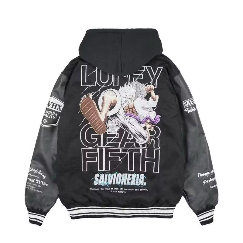 Full embroidery, Bomber Jacket Black, Bomber Anime Jacket, Cartoon Jacket, Varsity Jacket, Sukajan, Jepang, Men Women Jacket