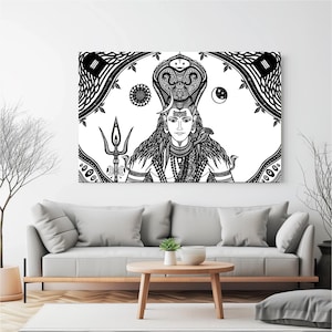 MAHADEVA - Lord Shiva Canvas Print - Shiva God art - Hindu God Art Print - Religious Art