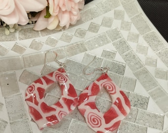 polymer clay earrings handmade Rose Lollipop