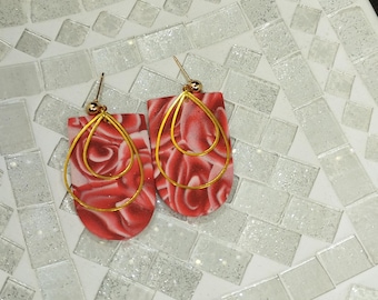 polymer clay earrings handmade roses