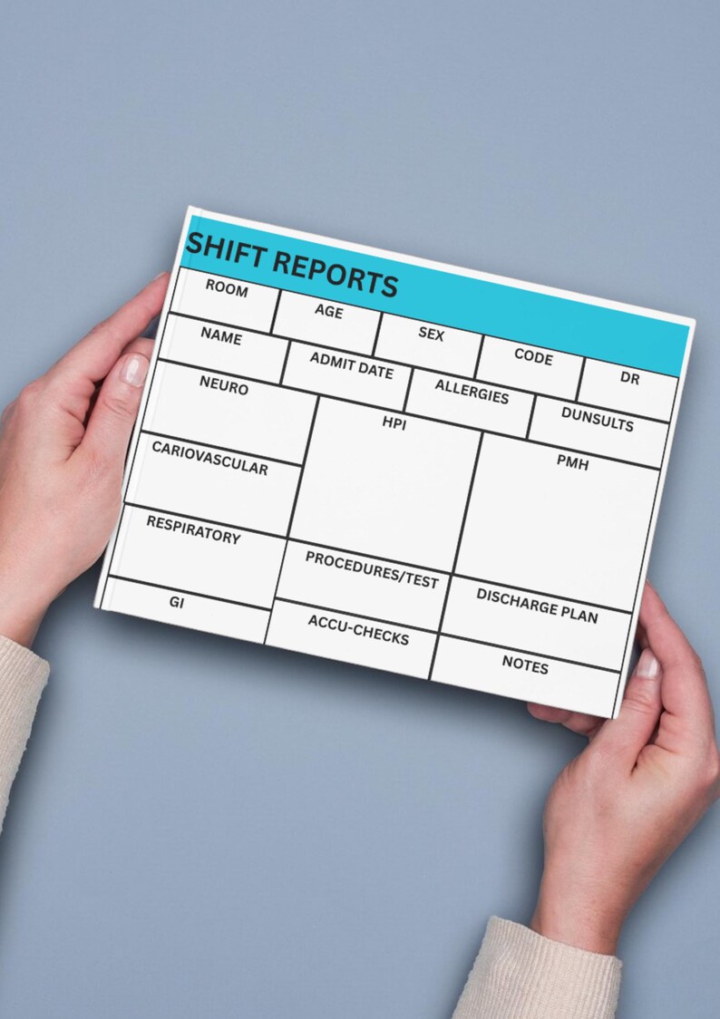 Editable Shift Report Template – PDF & Canva A4/legal Size Nurse ...