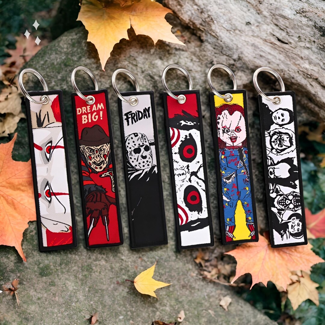 Horror Movie Icons Embroidered Keychain Set – Classic Slasher Films - Etsy